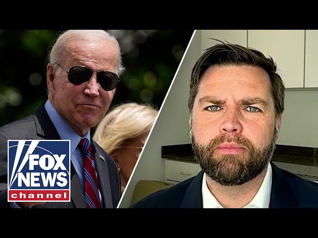 ⁣'DISGRACEFUL COMMENTARY': JD Vance rips Biden's 'bragging' on the economy