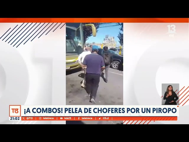 ⁣A los combos llegó una pelea de choferes de buses en Concepción