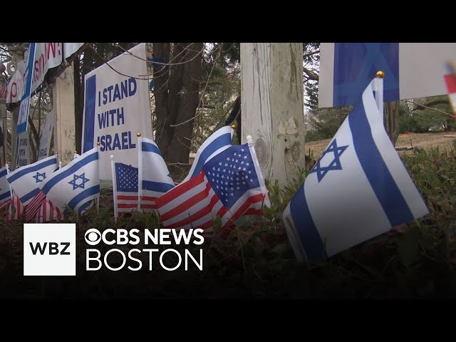 Rededication ceremony held for wall of Israeli hostage posters in Newton after vandalism