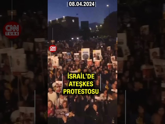 İsrail Meclisi Önünde Binlerce Kişiden “Ateşkes” Protestosu! #Shorts