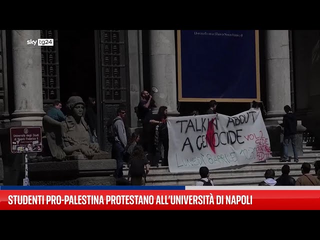 ⁣Napoli, protesta pro Palestina all'Università: occupato il rettorato