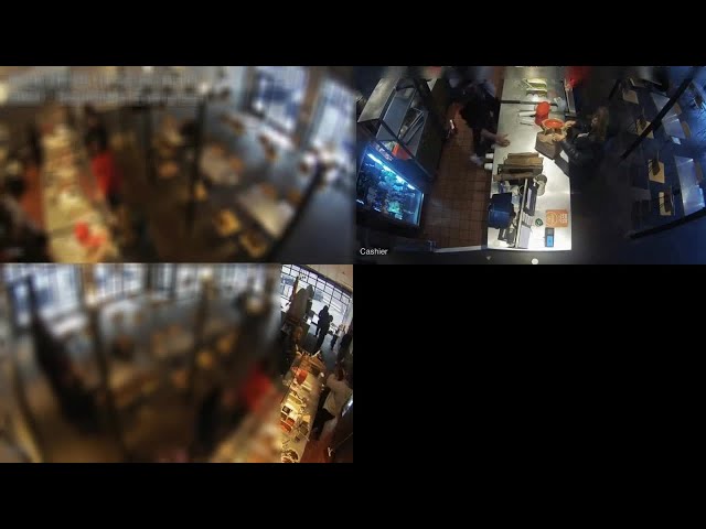 ⁣Surveillance video inside Southfield Chipotle where a man shot employee