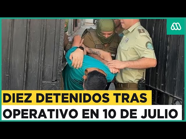 ⁣Operativo policial en calle 10 de Julio: Diez personas son detenidas tras fiscalización