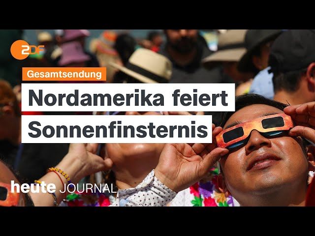 heute journal vom 08.04.24 Sonnenfinsternis Nordamerika, Bundeswehr im Baltikum, AfD-Affäre Russland