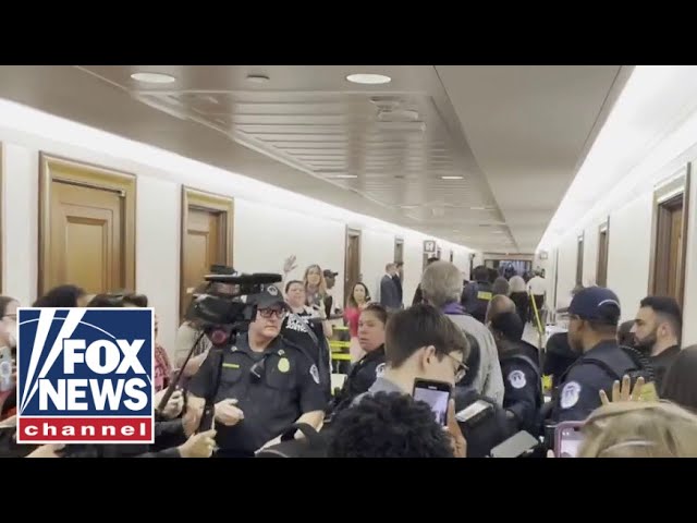 ⁣WATCH: Anti-Israel protesters shut down Senate cafeteria