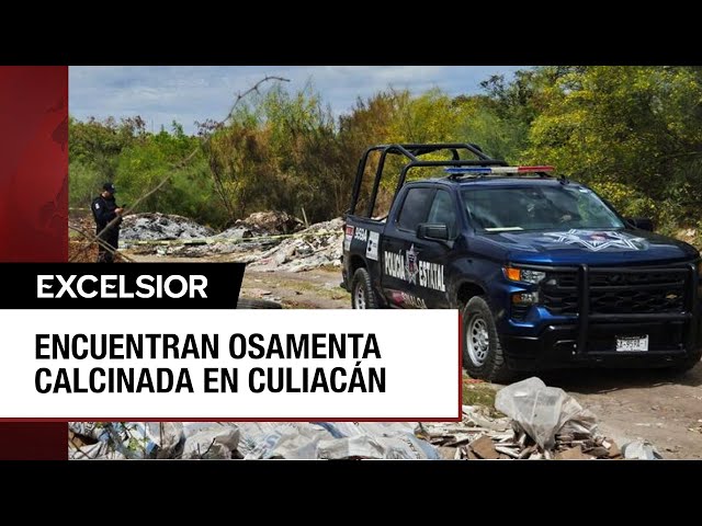 Encuentra colectivo una osamenta calcinada en lote de Culiacán