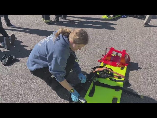 ⁣Rock Canyon students help first responders in simulated crash