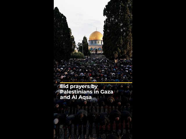 Eid prayers by Palestinians in Gaza and Al Aqsa | AJ #shorts