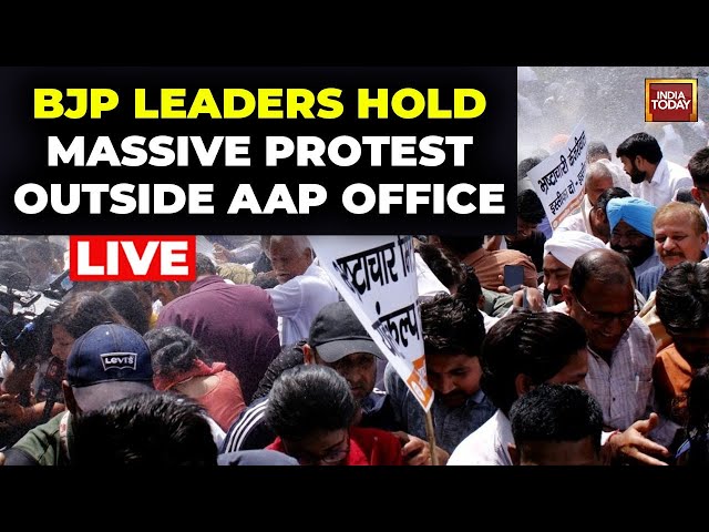 LIVE | BJP Protests Outside AAP Office In Delhi | BJP Seeks Arvind Kejriwal's Resignation| APP 