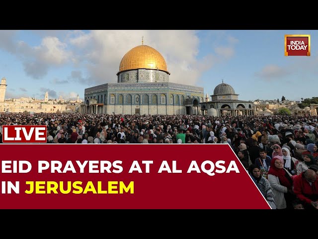 ⁣LIVE: Muslims Attend Eid Al-Fitr Prayer In Al Aqsa Mosque In Jerusalem, To Mark The End Of Ramadan