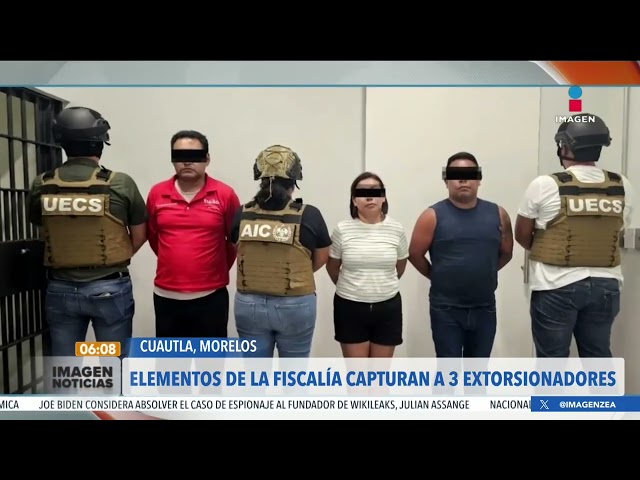 Detienen a tres presuntos extorsionadores en Cuautla, Morelos