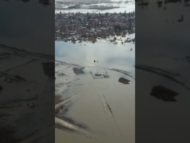 ⁣⚡ Пик паводка пройден. Большая вода уходит. #drone #Kazakhstan #паводки