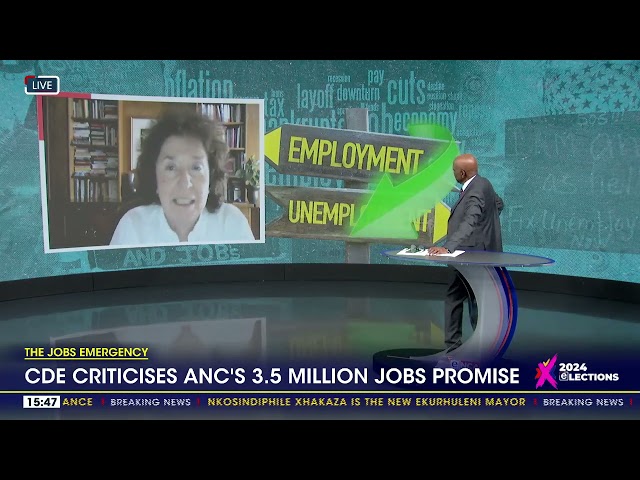 CDE criticises ANC's 3.5 million jobs promise