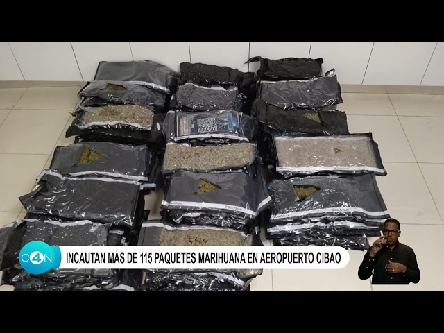 ⁣Incautan mas de 115 paquetes de marihuana en aeropuerto Cibao