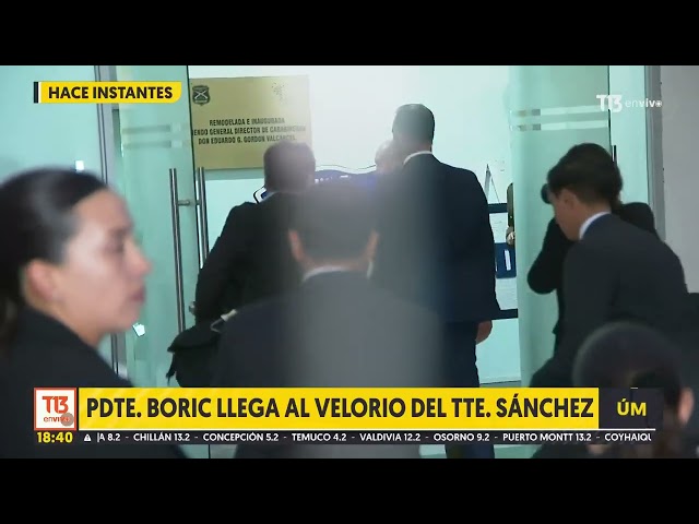 ⁣Presidente Boric llega al velorio de teniente Sánchez