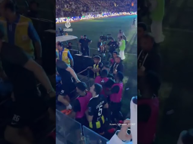 ⁣Fan whips Al Ittihad player in row after Saudi Super Cup defeat | AJ #shorts