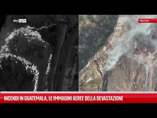 ⁣Guatemala, la devastazione degli incendi vista dall'alto