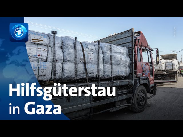 Hilfsgüterstau am Grenzübergang zu Gaza