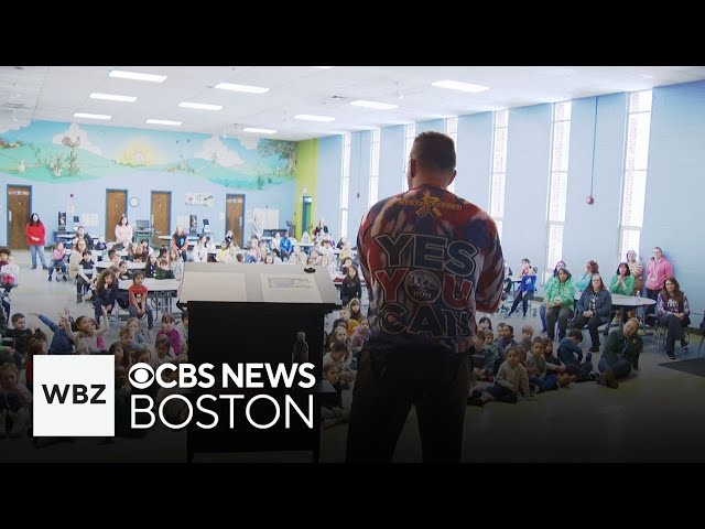 Team Hoyt teaches kids at Billerica school about self-belief ahead of Boston Marathon on Monday