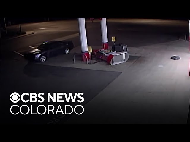 ⁣Watch: Driver in Colorado crashes into gas pump, takes off