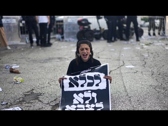 ⁣NO COMMENT: Ultraortodoxos israelíes protestan contra el fin de sus exenciones del servicio militar