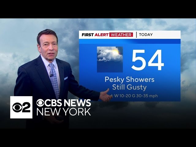 ⁣First Alert Weather: Damp, chilly, windy in NYC - 4/13/24
