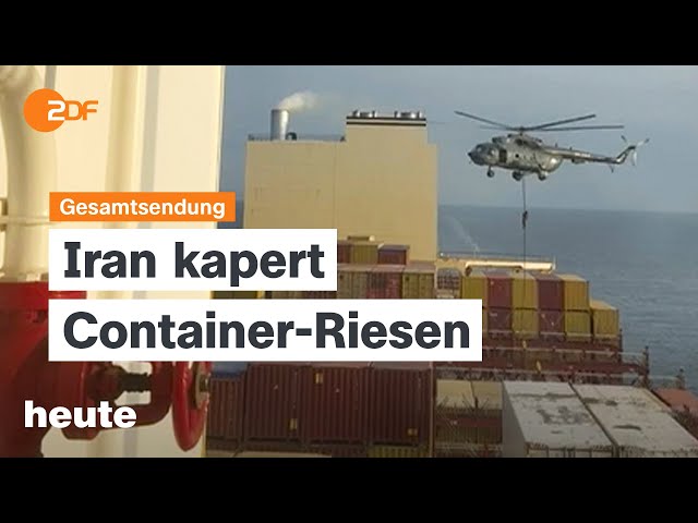 heute 19:00 Uhr vom 13.04.2024 Iran kapert Containerschiff, Flut Russland, neuer Grenzübergang Gaza