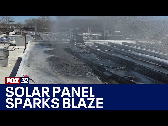 ⁣Solar panels spark blaze at dental manufacturing company in Alsip