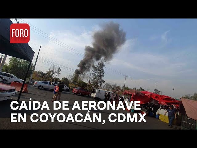 ⁣Movilización por caída de aeronave en Coyoacán, CDMX