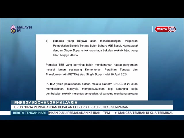 ⁣15 APRIL-BTH-ENERGY EXCHANGE MALAYSIA: URUS NIAGA PERDAGANGAN BEKALAN ELEKTRIK HIJAU RENTAS SEMPADAN