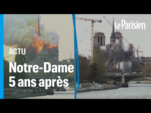 ⁣Notre-Dame de Paris : 5 ans après le terrible incendie, les images avant/après sa reconstruction