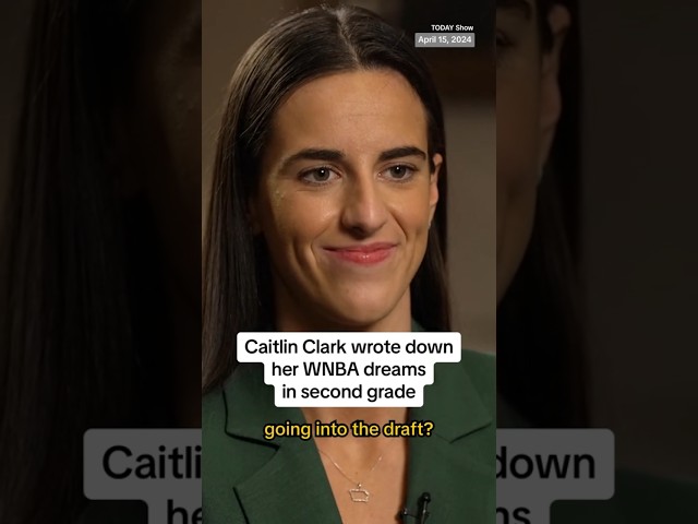 ⁣Caitlin Clark wrote down her WNBA dreams in second grade