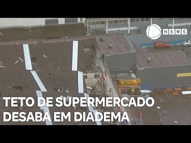 Teto de supermercado desaba em Diadema