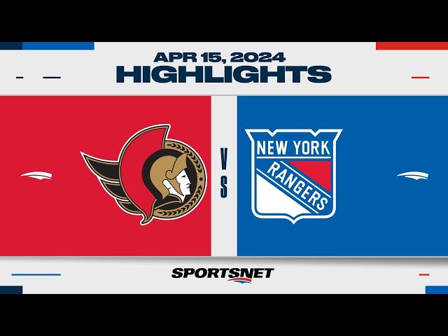 NHL Highlights | Senators vs. Rangers - April 15, 2024