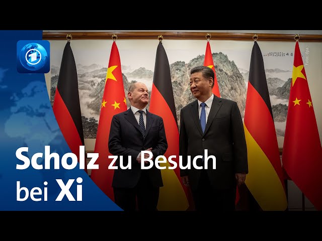⁣Kanzler Scholz besucht Chinas Staatschef Xi