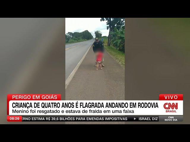 ⁣Criança é resgatada andando sozinha em rodovia de Goiás | CNN NOVO DIA