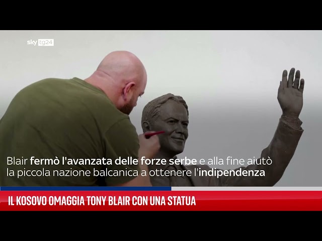 ⁣Il Kosovo omaggia Tony Blair con una statua