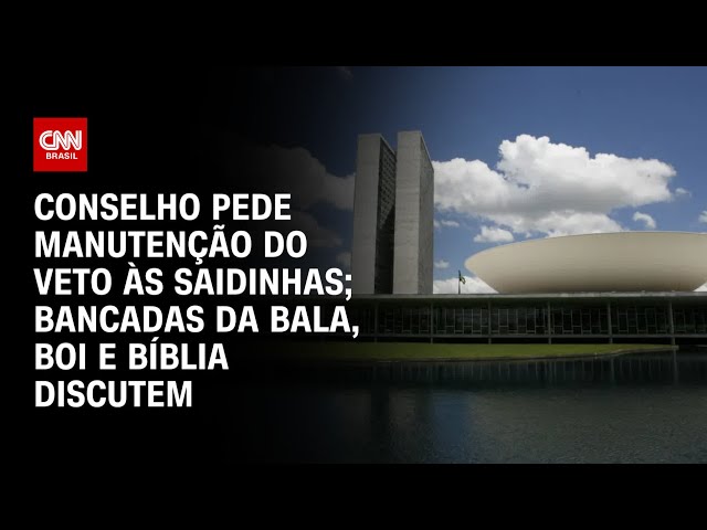 ⁣Conselho pede manutenção do veto às Saidinhas; Bancadas da Bala, Boi e Bíblia discutem | LIVE CNN