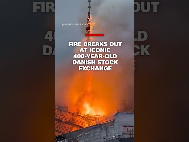 ⁣Fire breaks out at iconic 400 year-old Danish Copenhagen stock exchange