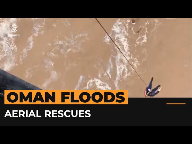 Aerial rescues in Oman save dozens from flash floods | #AJshorts