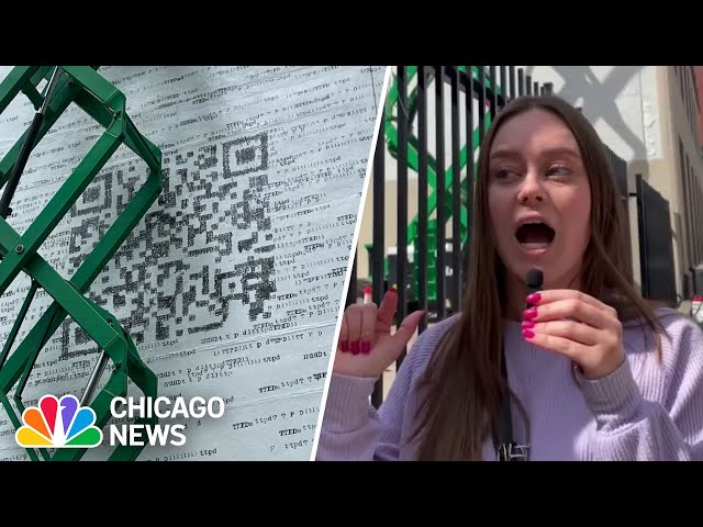 ⁣Swifties REACT to Taylor Swift's QR code mural in downtown Chicago 
