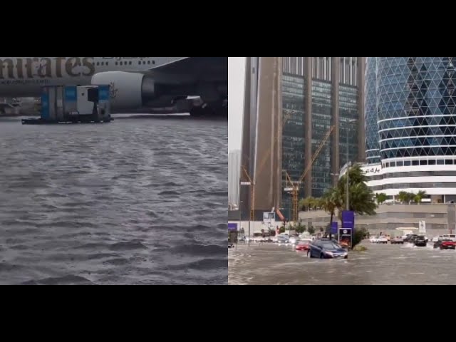 Fuertes lluvias inundan las carreteras de Dubái y se paralizaron las operaciones en el aeropuerto