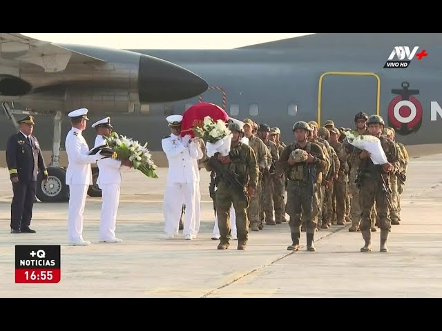 ⁣Restos de marino fallecido en el VRAEM llegan a Lima para póstumo homenaje