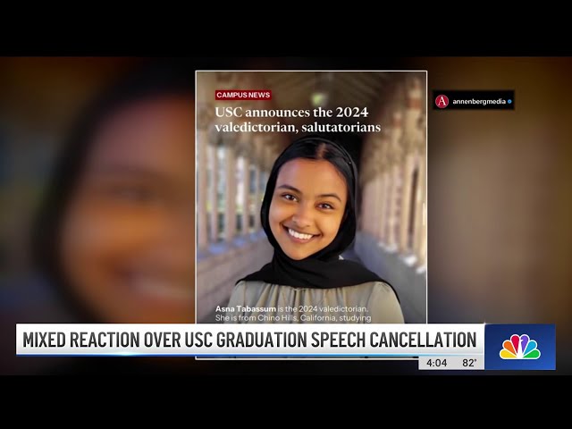 ⁣Mixed reaction over USC graduation speech cancellation