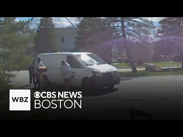 ⁣Suspects caught on camera holding up New Hampshire postal worker