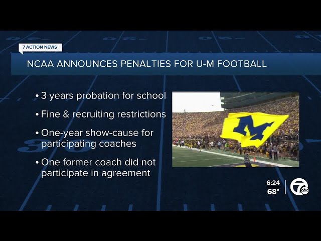 NCAA announces penalties for Michigan football including probation