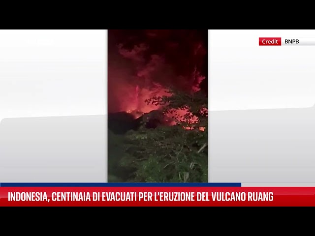 ⁣Indonesia, centinaia di evacuati per eruzione vulcano Ruang