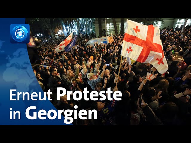 ⁣Erneut Proteste gegen geplantes Gesetz in Georgien