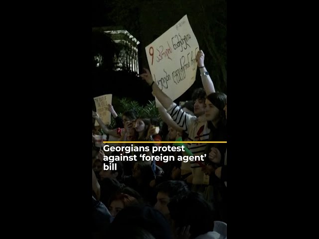 Georgians protest against ‘foreign agent’ bill | AJ #shorts