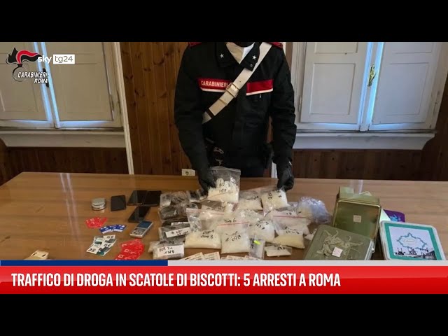 ⁣Traffico di droga in scatole di biscotti: 5 arresti a Roma